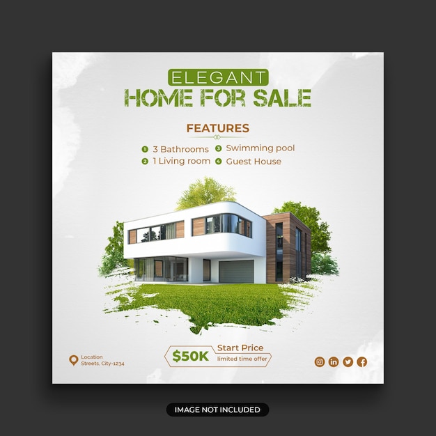 Creative Real Estate Social media post and web banner template design