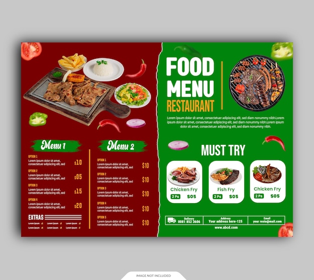 Creative Restaurant Bifold food menu design