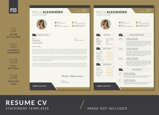 Creative Resume CV and Cover Letter Set