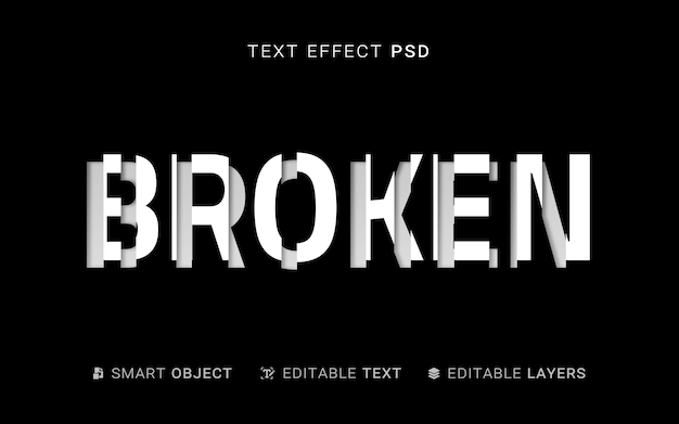 PSD creative sliced text effect