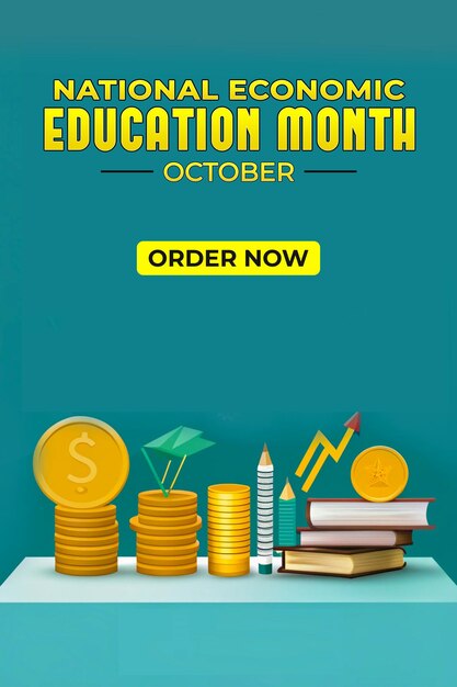 PSD creative social media post template for national economic education month