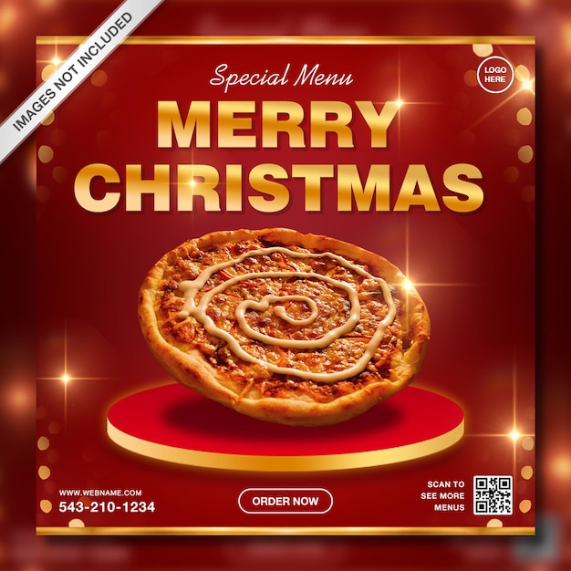 Creative special christmas food promotion instagram post template