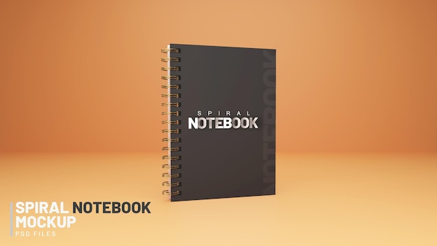 Creative Spiral Notebook 3D Psd mockup