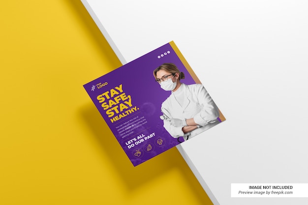 Creative square flyer mockup