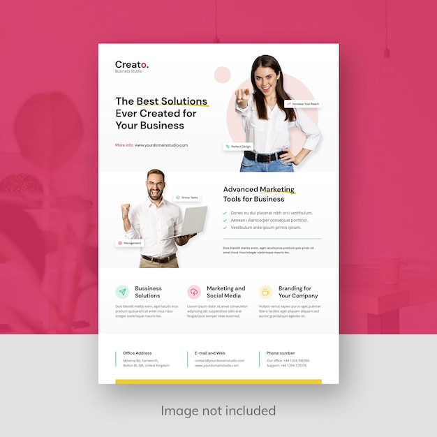 Creative studio and modern business solutions flyer template