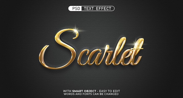 Creative text scarlet editable text effect 3d style