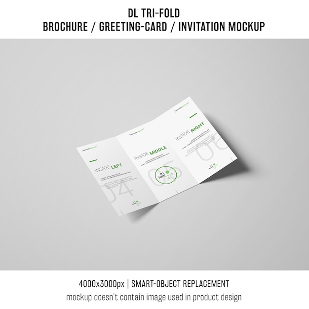 creative trifold brochure or invitation mockup