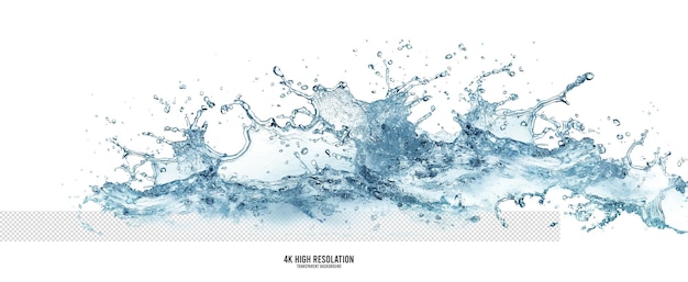 Creative water splash isolated in transparent background