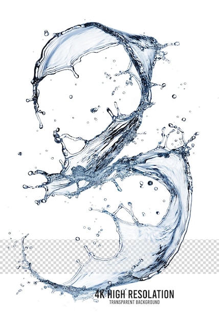 Creative Water Splash on transparent background