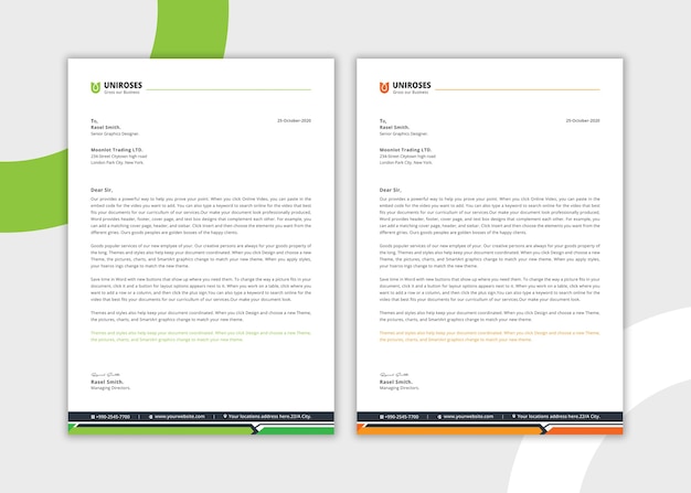 Creative white letterhead template 