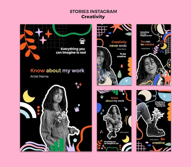 Creativity instagram stories template