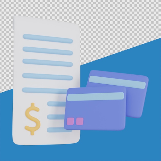 Credit Card Bill 3D Finance Illustrations