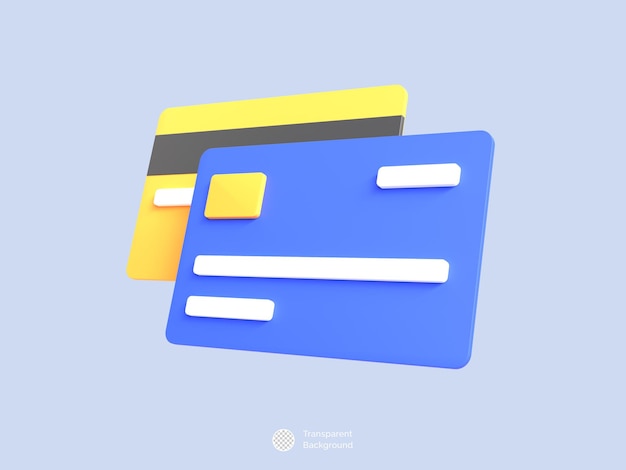 Credit card icon isolated 3d render illustration