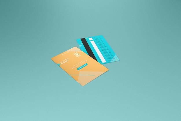 Credit card mockup double sided face up