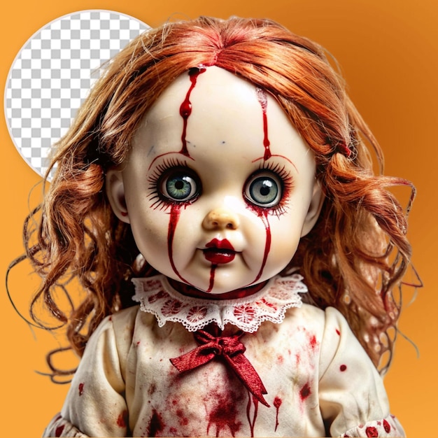 PSD creepy doll with dripping blood