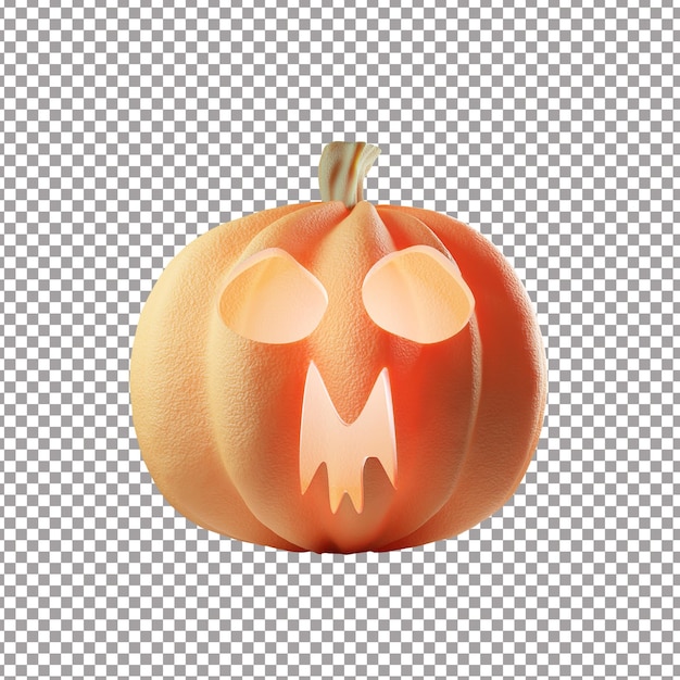 Creepy face pumpkin isolated on transparent background