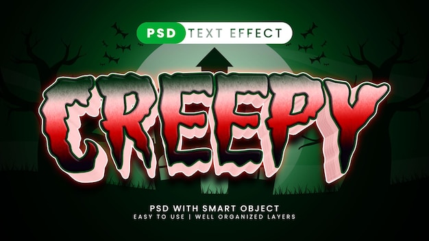 Creepy text effect editable horror and scary text style