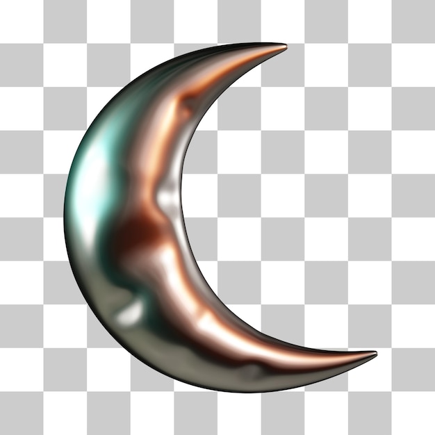 Crescent Moon 3D Icon