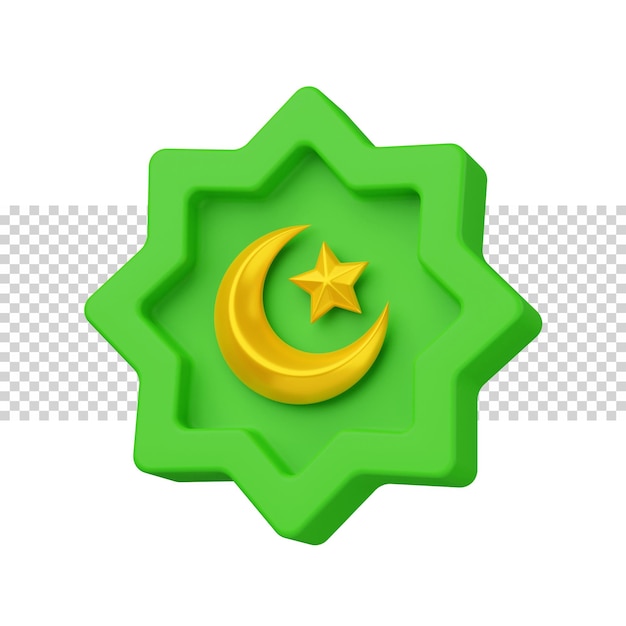 Crescent moon islamic ramadan eid decoration 3d rendering illustration icon element