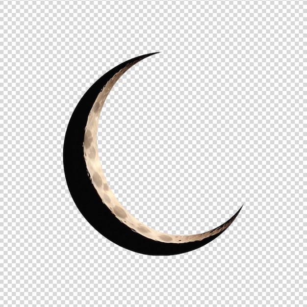 PSD crescent moon isolated on transparent background