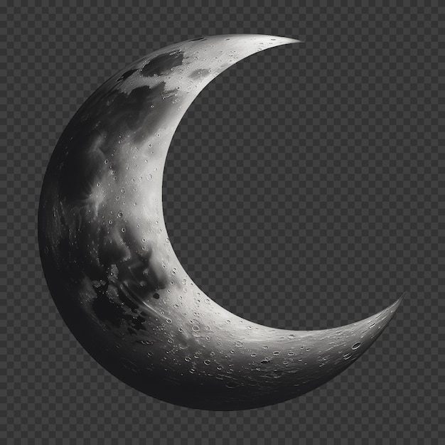 Crescent Moon Isolated on Transparent Background