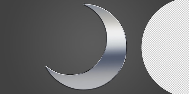 Crescent moon or night  night-time flat icon on transparent background for apps and websites