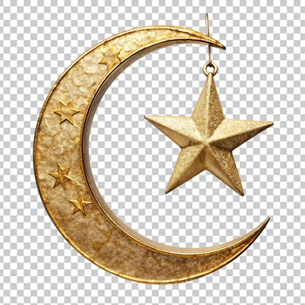 PSD crescent moon ramadan on transparent background