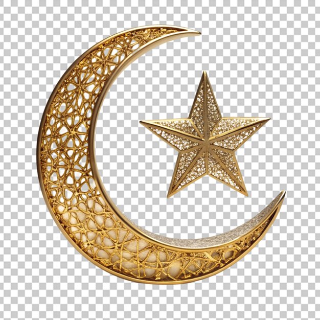 PSD crescent moon ramadan on transparent background