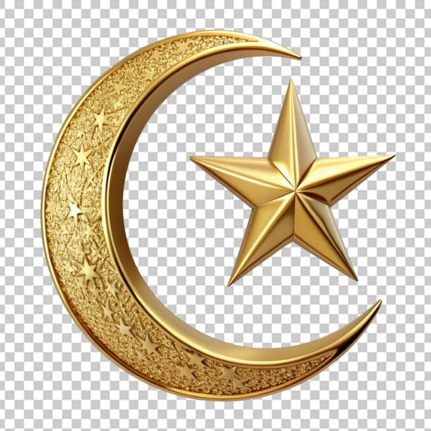 PSD crescent moon ramadan on transparent background