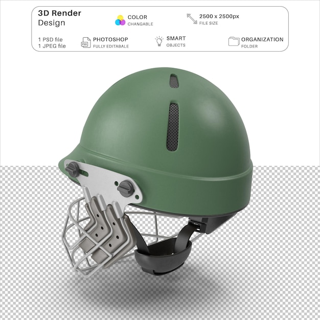 PSD cricket helmet 3d modeling psd file