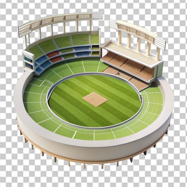 PSD cricket stadium ground cut out earth empty play ground on transparent background