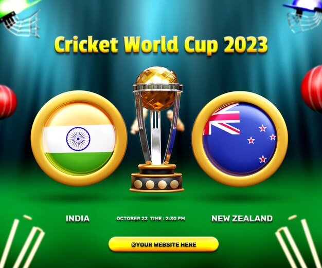 PSD cricket world cup group stage india vs new zealand match banner