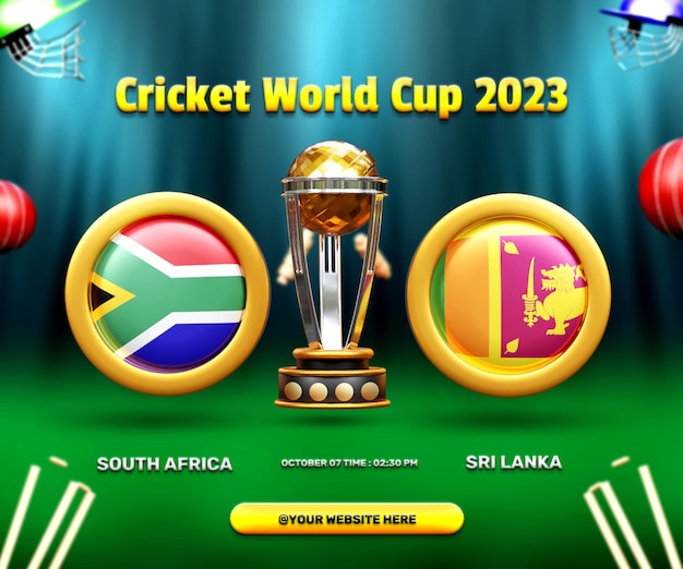 PSD cricket world cup group stage south africa vs sri lanka match banner