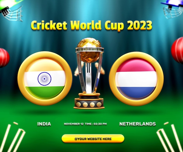 PSD cricket world cup india vs netherlands match banner