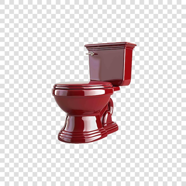 PSD crimson color toilet realisticon transparent background