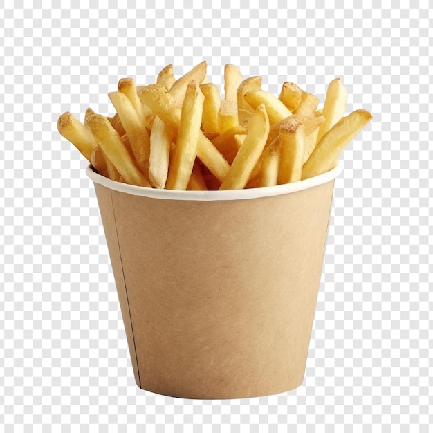 PSD crispy french fries in a paper cup