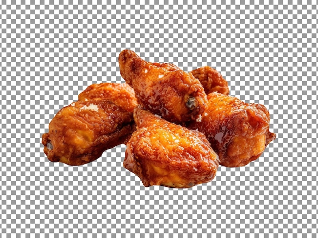 Crispy fried chicken isolated on transparent background