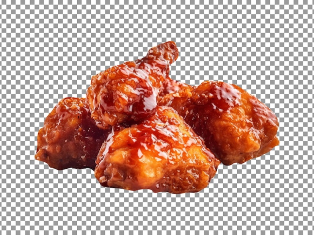 Crispy fried chicken isolated on transparent background