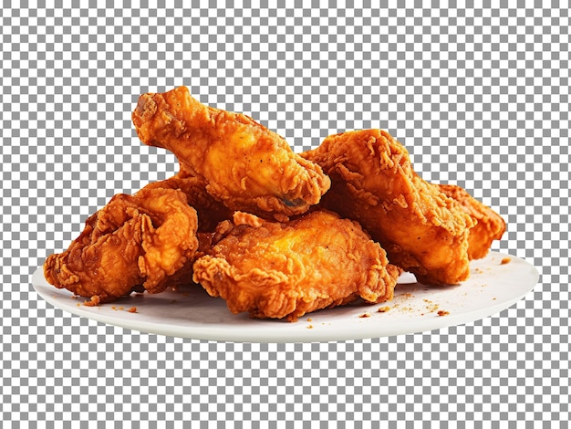 Crispy fried chicken isolated on transparent background