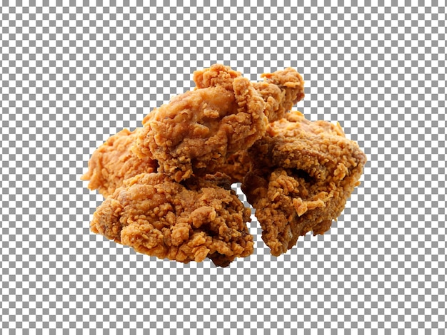 Crispy fried chicken piece isolated on transparent background