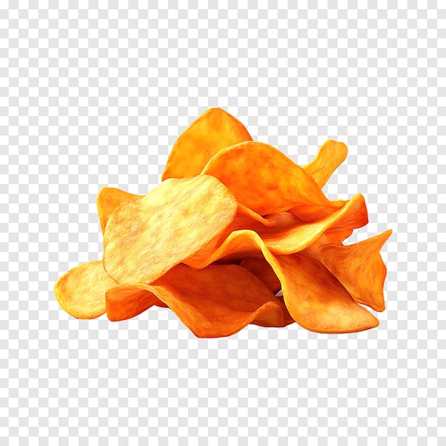 PSD crispy pumpkin chips isolated on a transparent background for culinary stock photos