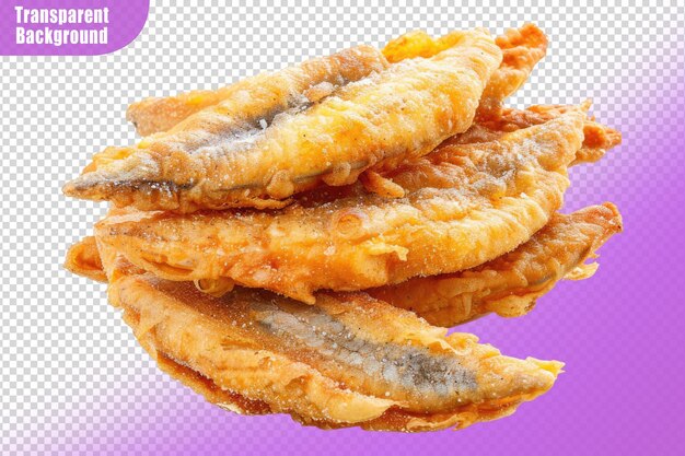 PSD crispy whitebait fritters isolated on transparent background