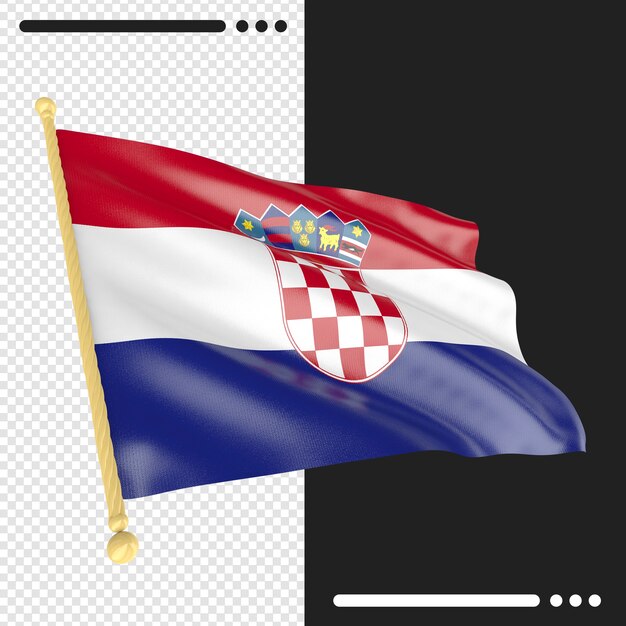 Croatia flag in 3d rendering isolated