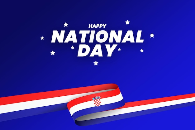 Croatia flag design national independence day banner editable text and background