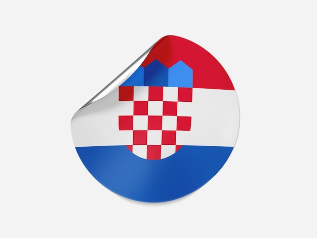 Croatia Flag on Sticker with Transparent Background Mockup