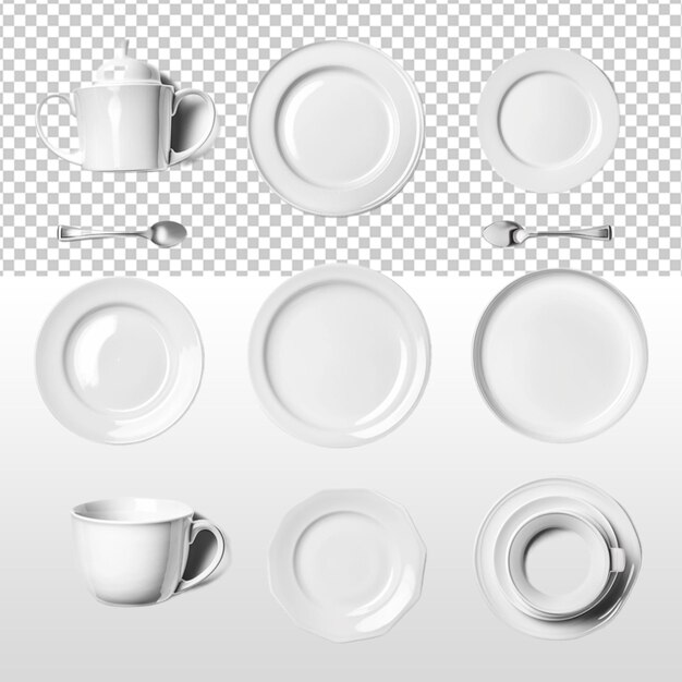 PSD crockery set mockup tableware mockup