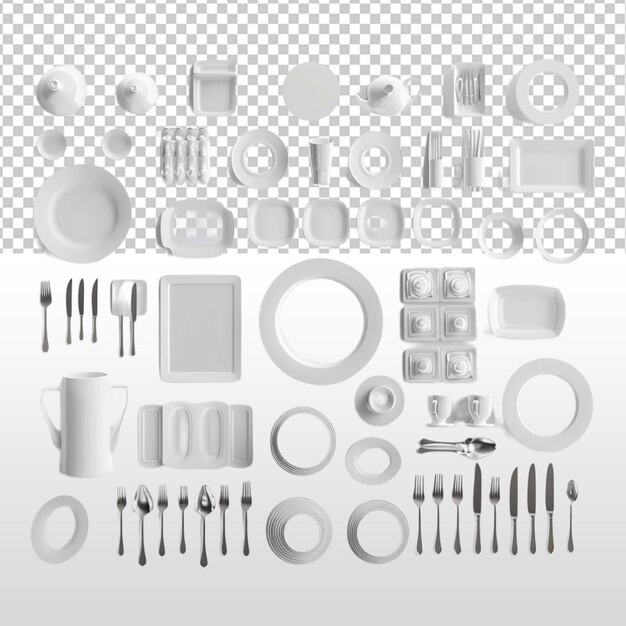 PSD crockery set mockup tableware mockup