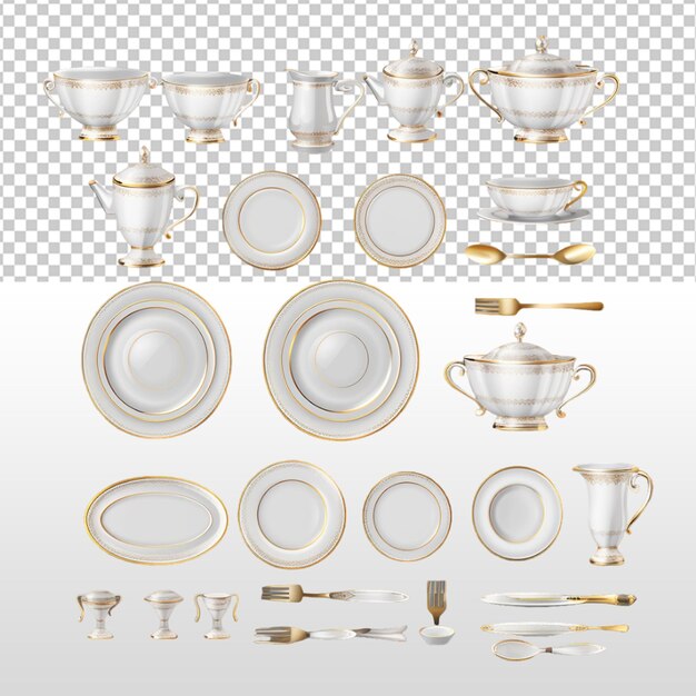 PSD crockery set mockup tableware mockup