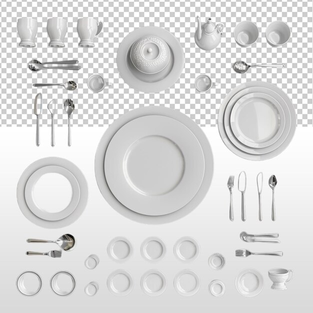 PSD crockery set mockup tableware mockup