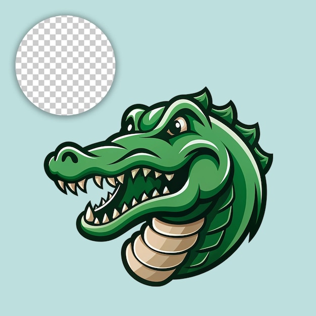 Crocodile In Funny Cartoon Style on transparent background